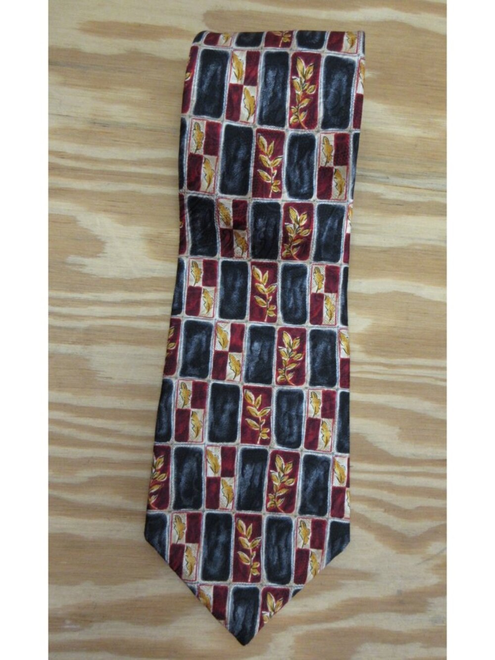 VINTAGE Givenchy Monsieur Neck Tie Silk Abstract Geometric 90s USA Made
